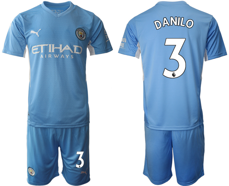 Men 2021-2022 Club Manchester City home Light blue #3 Soccer Jersey->manchester city jersey->Soccer Club Jersey